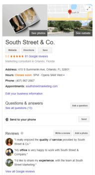 Google My Business management