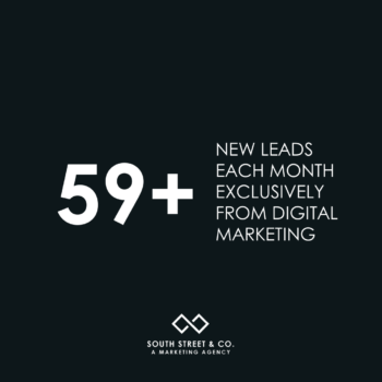 a graphic showing over 59 new leads per month from digital marketing for a septic company